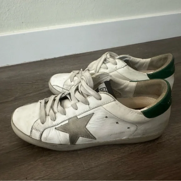 White and Green Golden Goose Sneakers size 8 - Picture 2 of 7